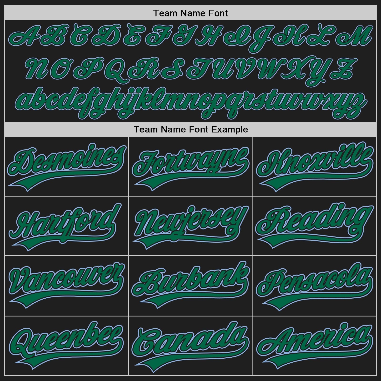 Custom Black Light Blue Pinstripe Kelly Green Authentic Baseball Jersey baseball jersey product view 4