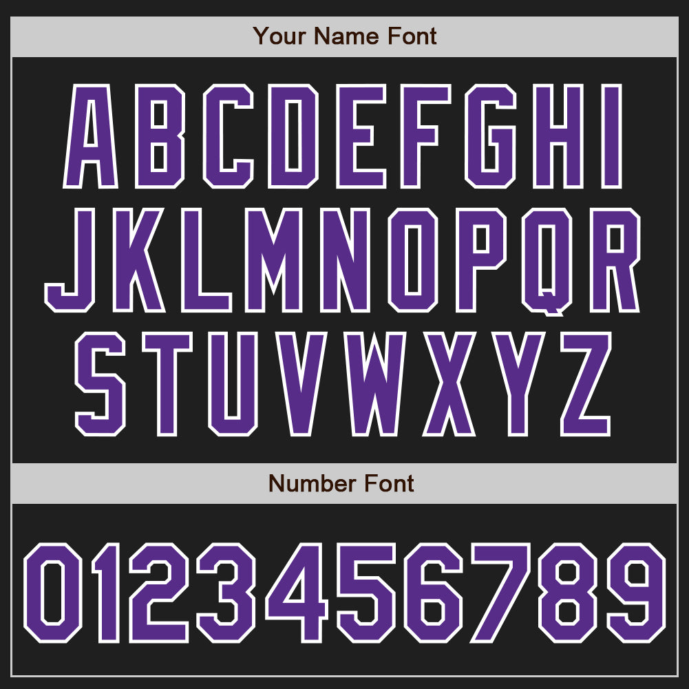 Custom Black White Pinstripe Purple Authentic Baseball Jersey baseball jersey product view 5