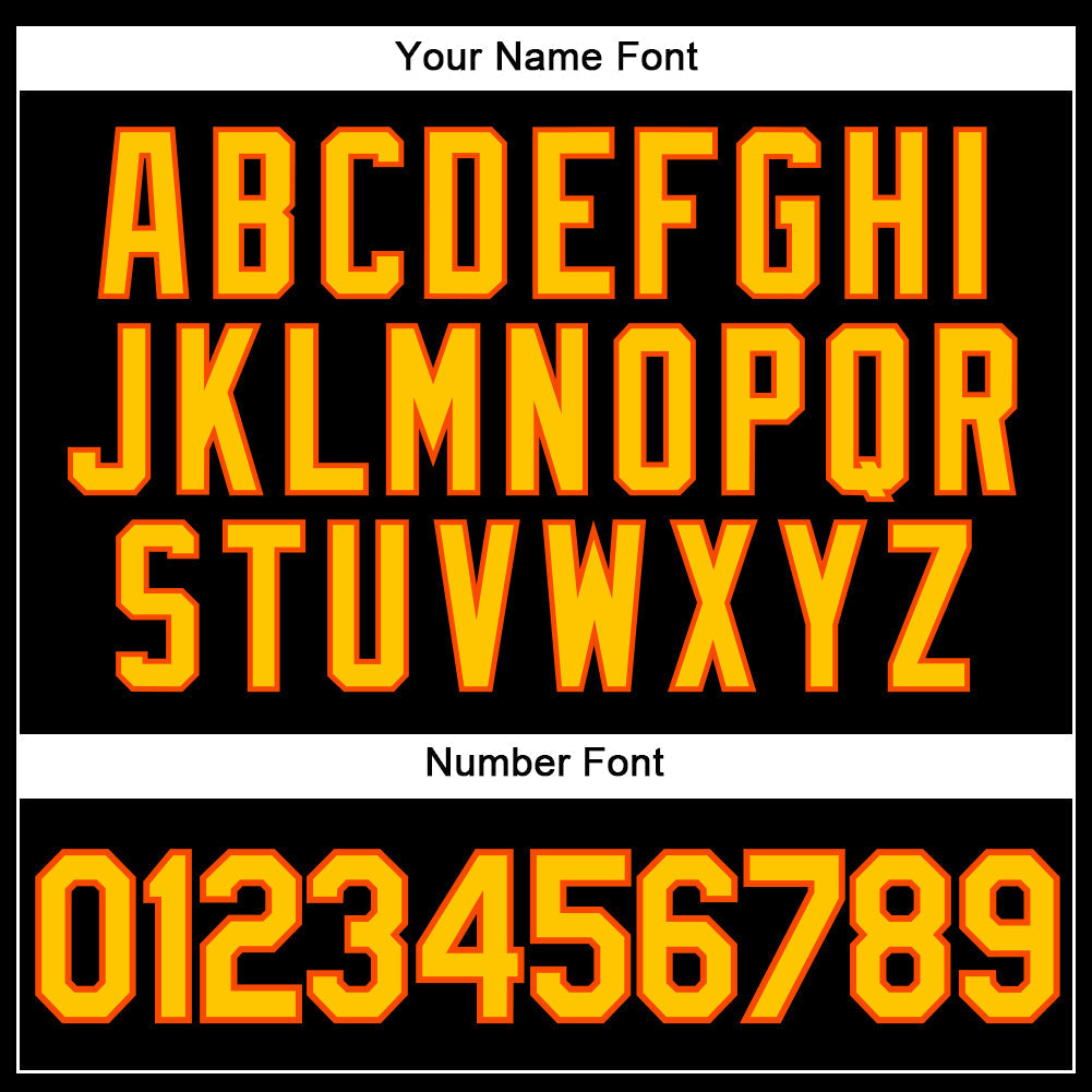 Custom Black Yellow-Orange Authentic Baseball Jersey baseball jersey product view 5