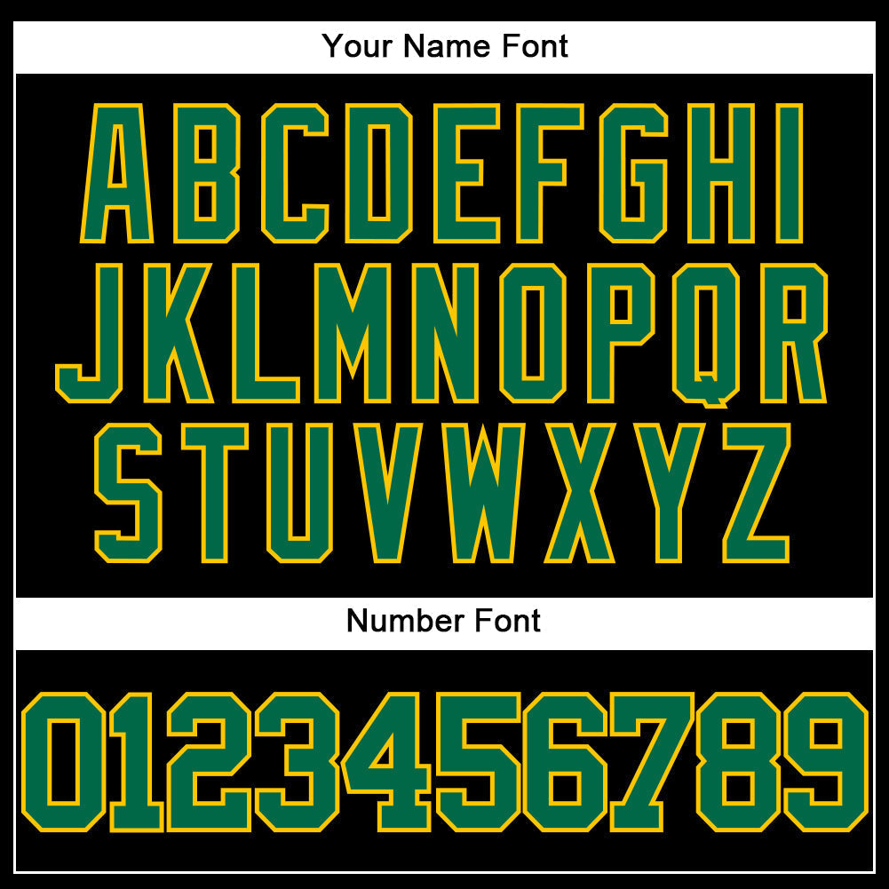 Custom Black Kelly Green-Yellow Authentic Baseball Jersey baseball jersey product view 5