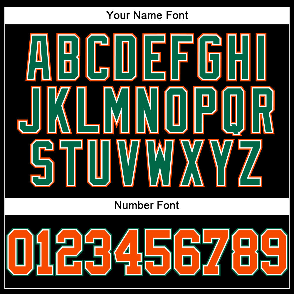 Custom Black Orange-Kelly Green Authentic Baseball Jersey baseball jersey product view 5