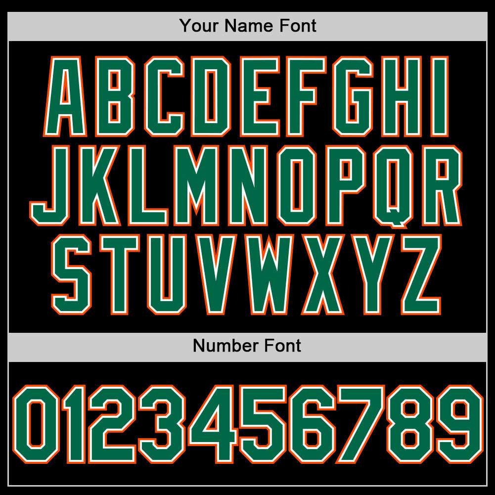Custom Black Kelly Green Pinstripe White-Orange Authentic Sleeveless Baseball Jersey baseball jersey product view 4
