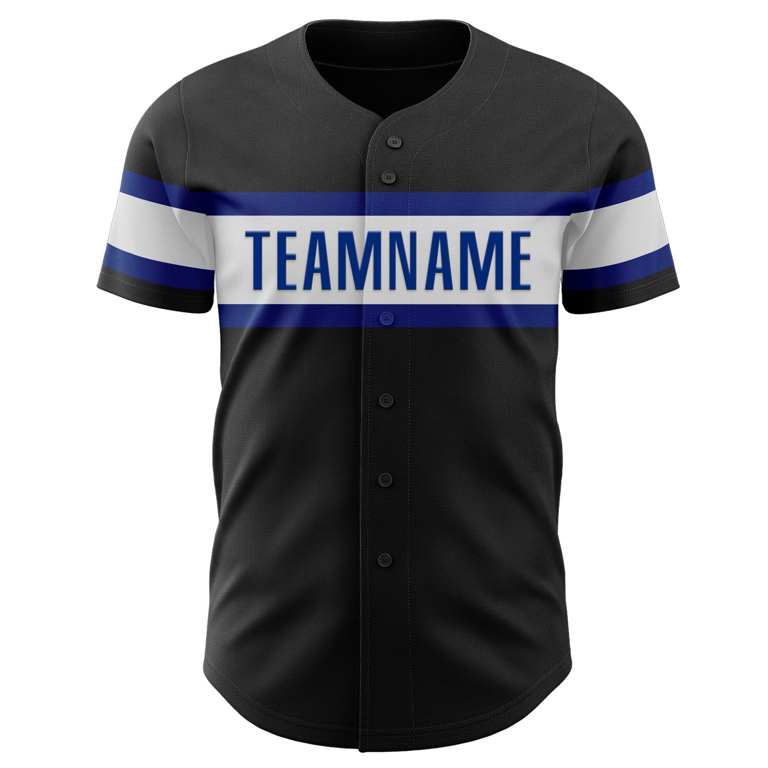 Custom Black Royal-White Authentic Baseball Jersey baseball jersey product view 2