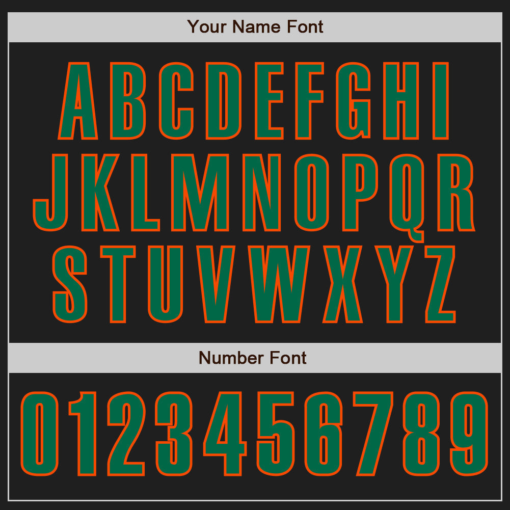 Custom Black Kelly Green-Orange Authentic Baseball Jersey baseball jersey product view 5