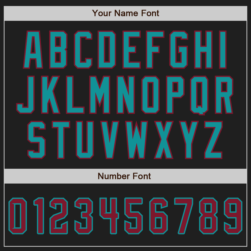 Custom Black Crimson-Teal Authentic Baseball Jersey baseball jersey product view 5