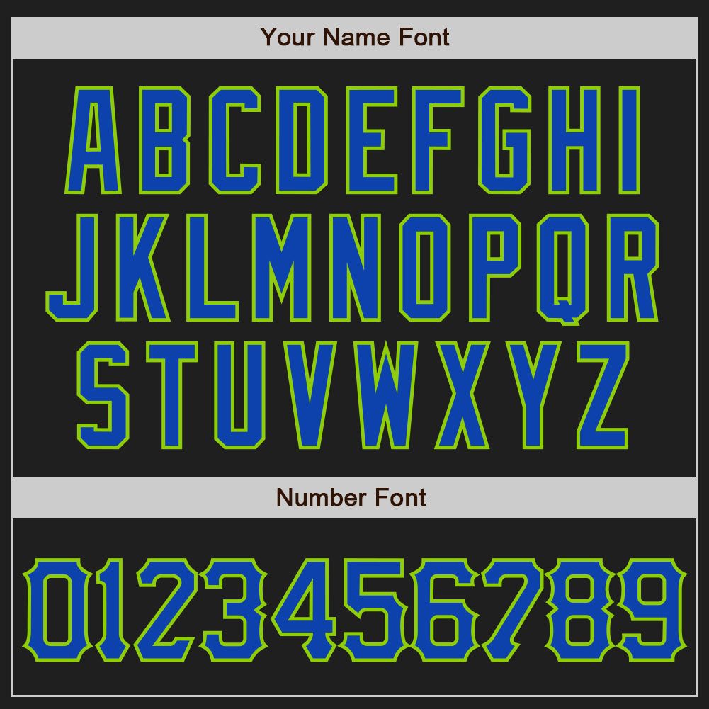 Custom Black Neon Green Pinstripe Thunder Blue Authentic Baseball Jersey baseball jersey product view 5