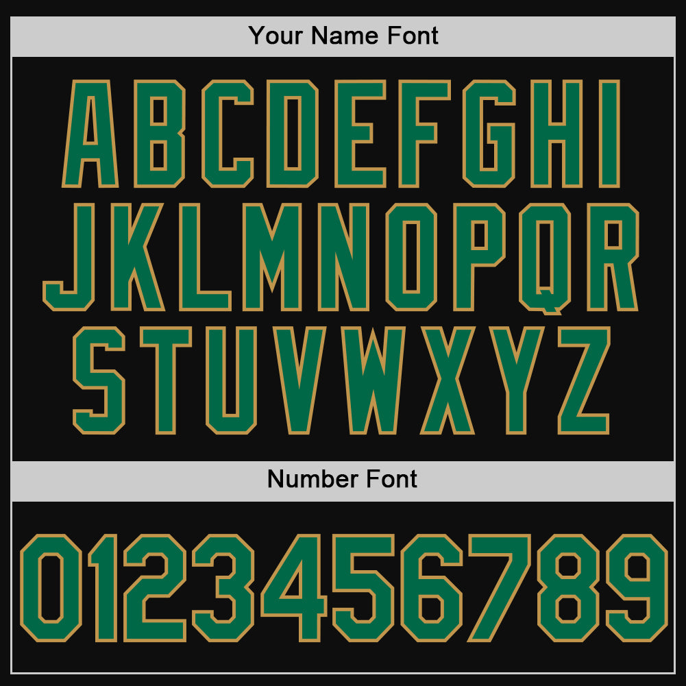 Custom Black Kelly Green-Old Gold Authentic Throwback Baseball Jersey baseball jersey product view 5