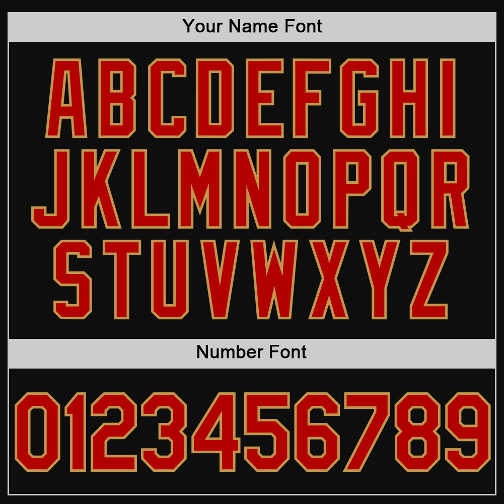 Custom Black Red-Old Gold Authentic Throwback Baseball Jersey baseball jersey product view 5