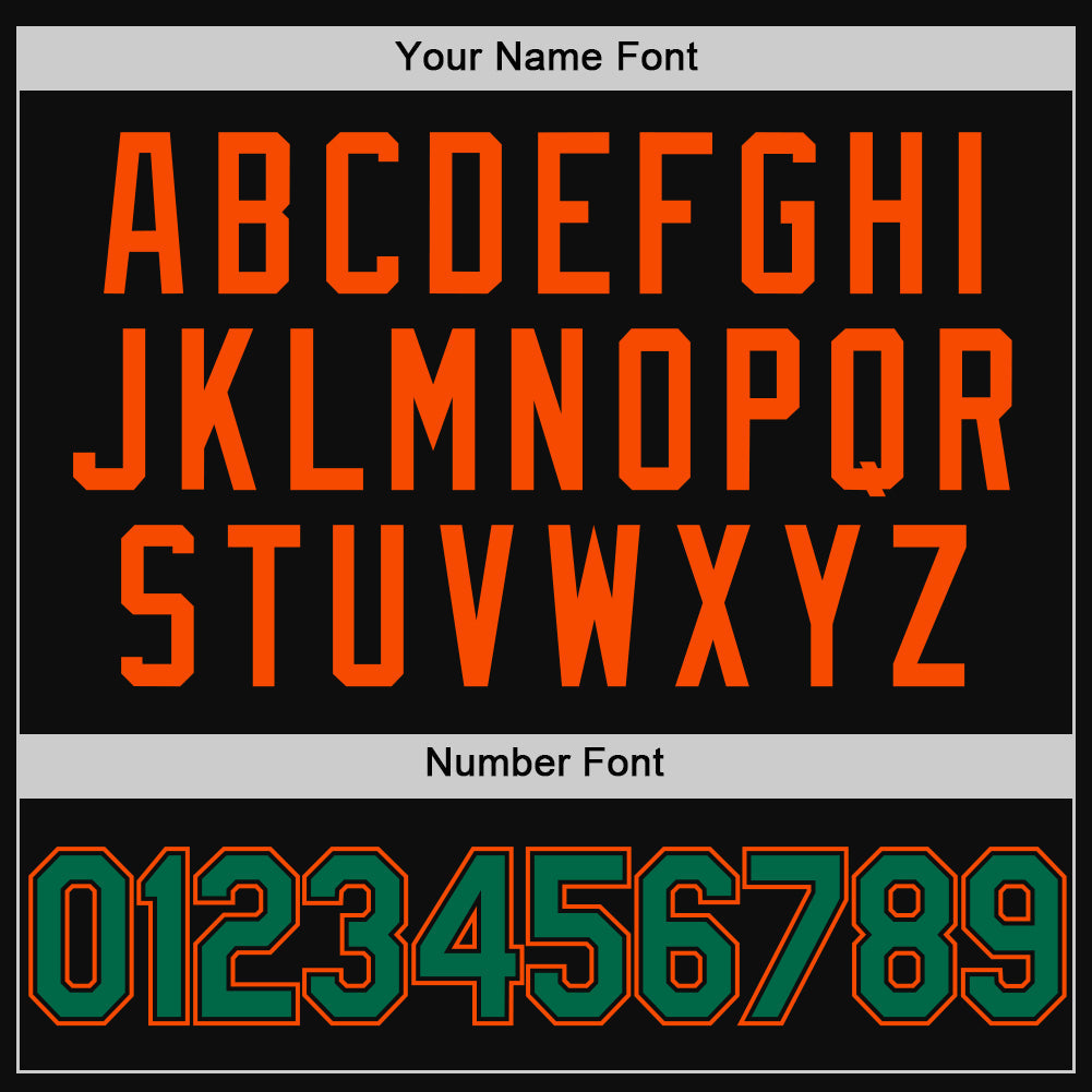 Custom Black Kelly Green-Orange Authentic Throwback Baseball Jersey baseball jersey product view 5