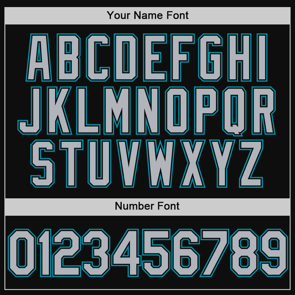 Custom Black Gray-Teal Authentic Throwback Baseball Jersey baseball jersey product view 5