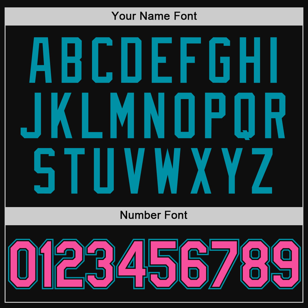 Custom Black Pink-Teal Authentic Throwback Baseball Jersey baseball jersey product view 5
