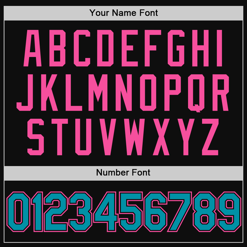 Custom Black Teal-Pink Authentic Throwback Baseball Jersey baseball jersey product view 5