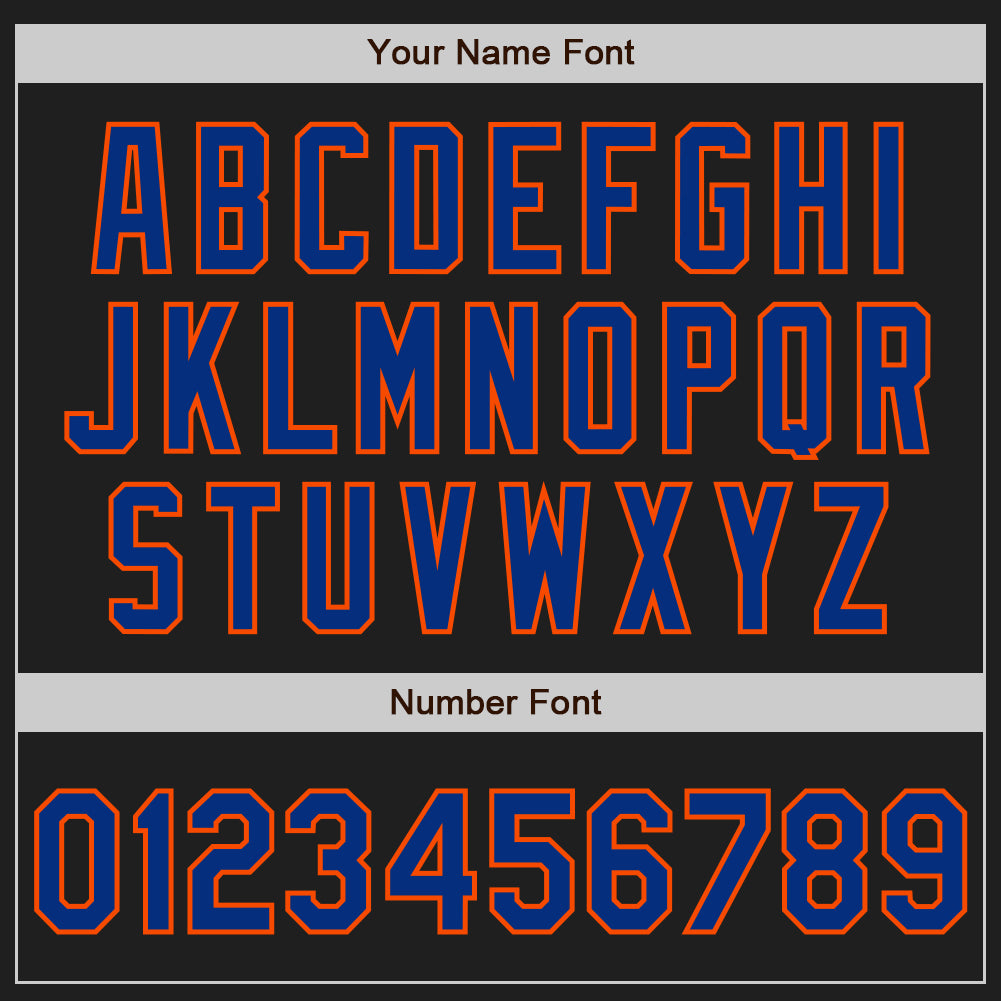 Custom Black Royal-Orange Authentic Baseball Jersey baseball jersey product view 5