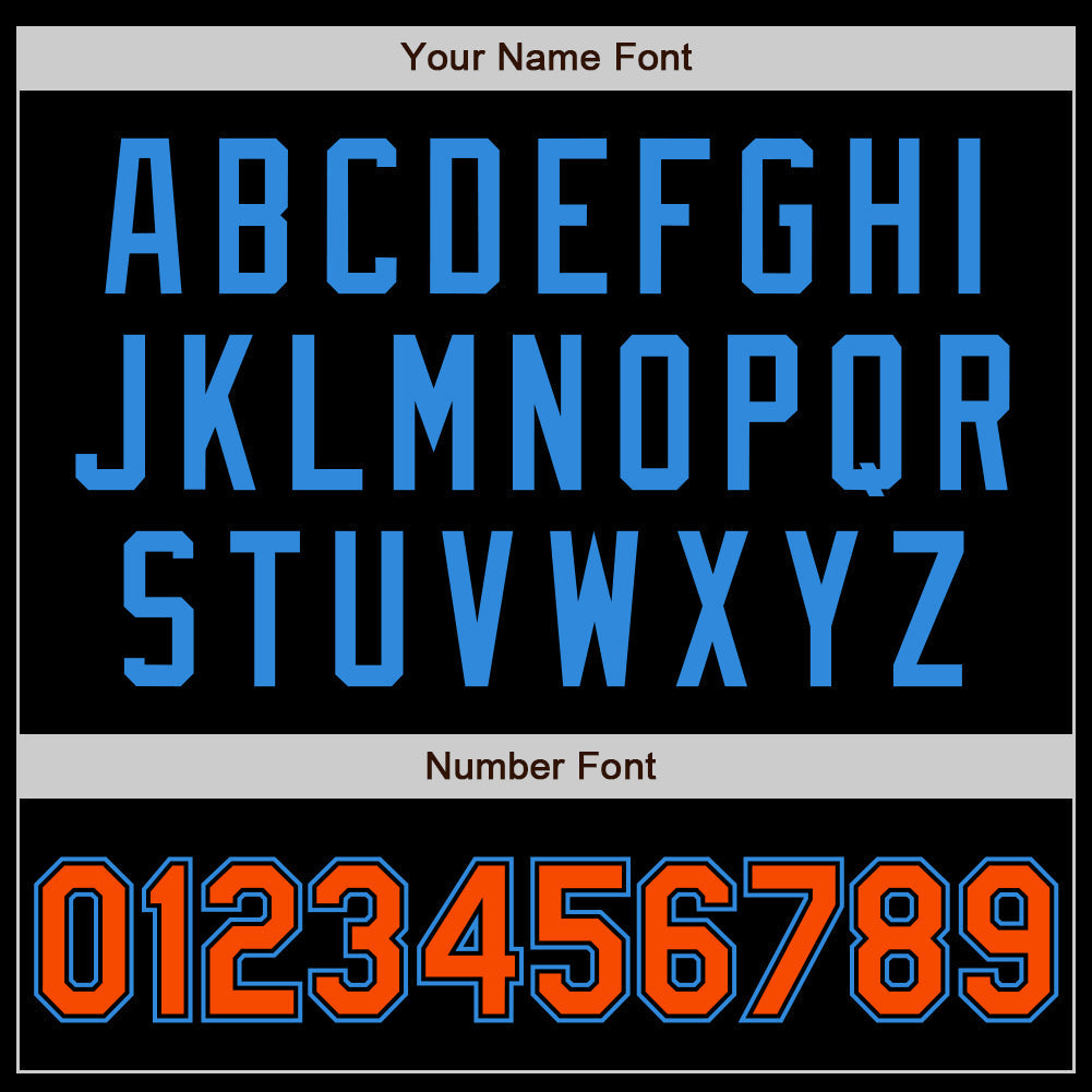 Custom Black Orange-Electric Blue Authentic Baseball Jersey baseball jersey product view 4