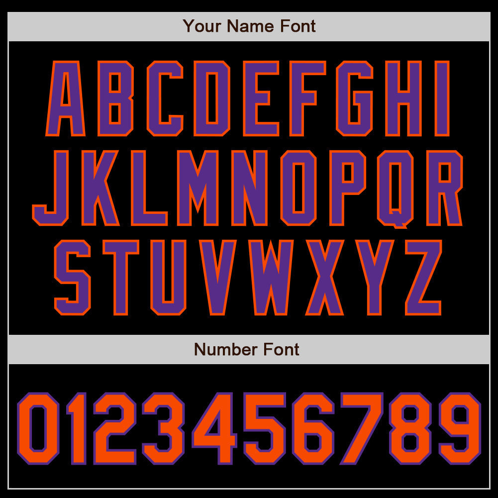 Custom Black Orange-Purple Authentic Baseball Jersey baseball jersey product view 4