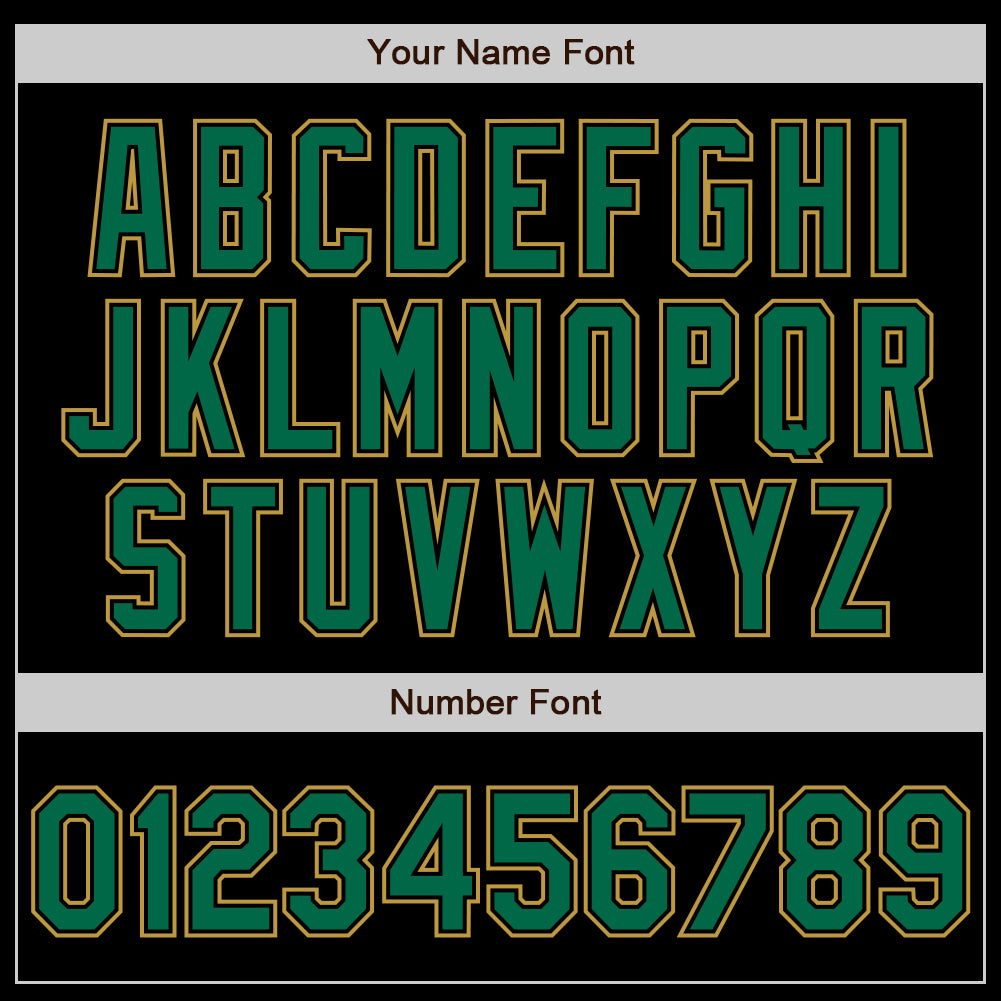 Custom Black Kelly Green-Old Gold Authentic Baseball Jersey baseball jersey product view 4