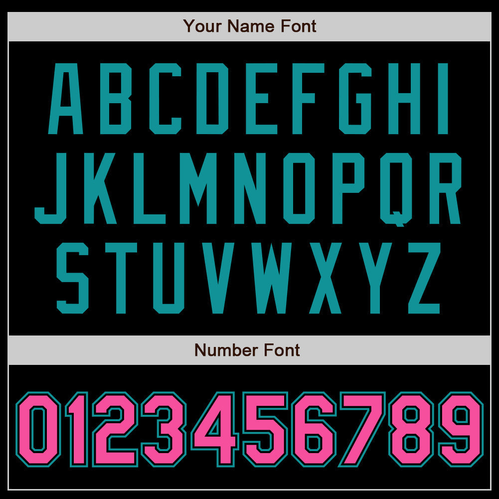Custom Black Pink-Teal Authentic Baseball Jersey baseball jersey product view 4