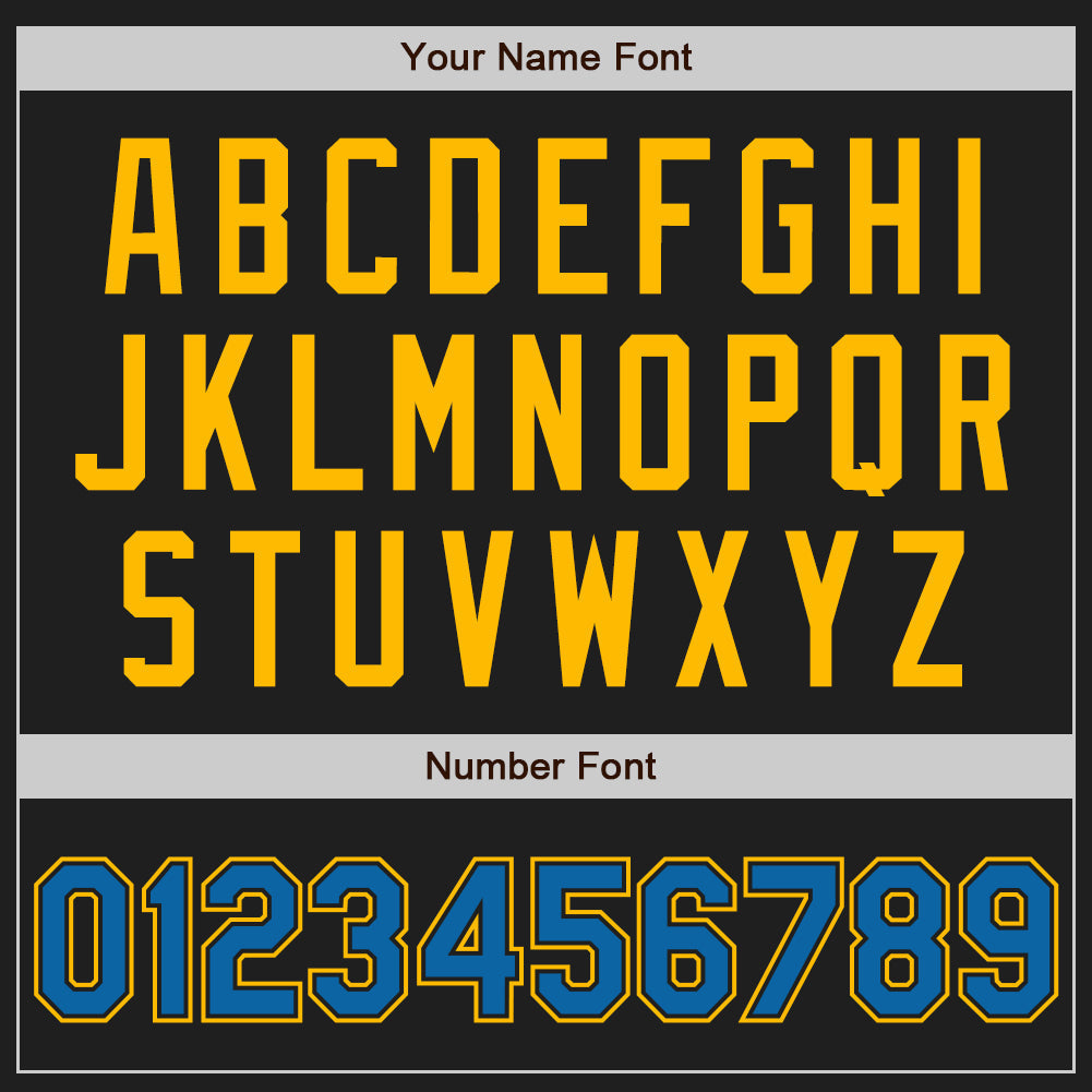 Custom Black Blue-Gold Authentic Baseball Jersey baseball jersey product view 5
