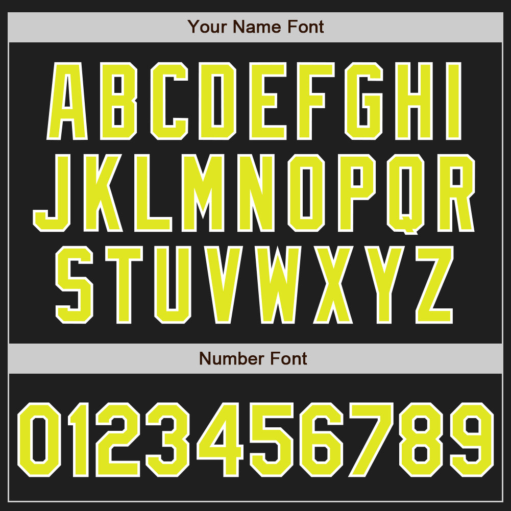 Custom Black Neon Yellow-White Authentic Baseball Jersey baseball jersey product view 5