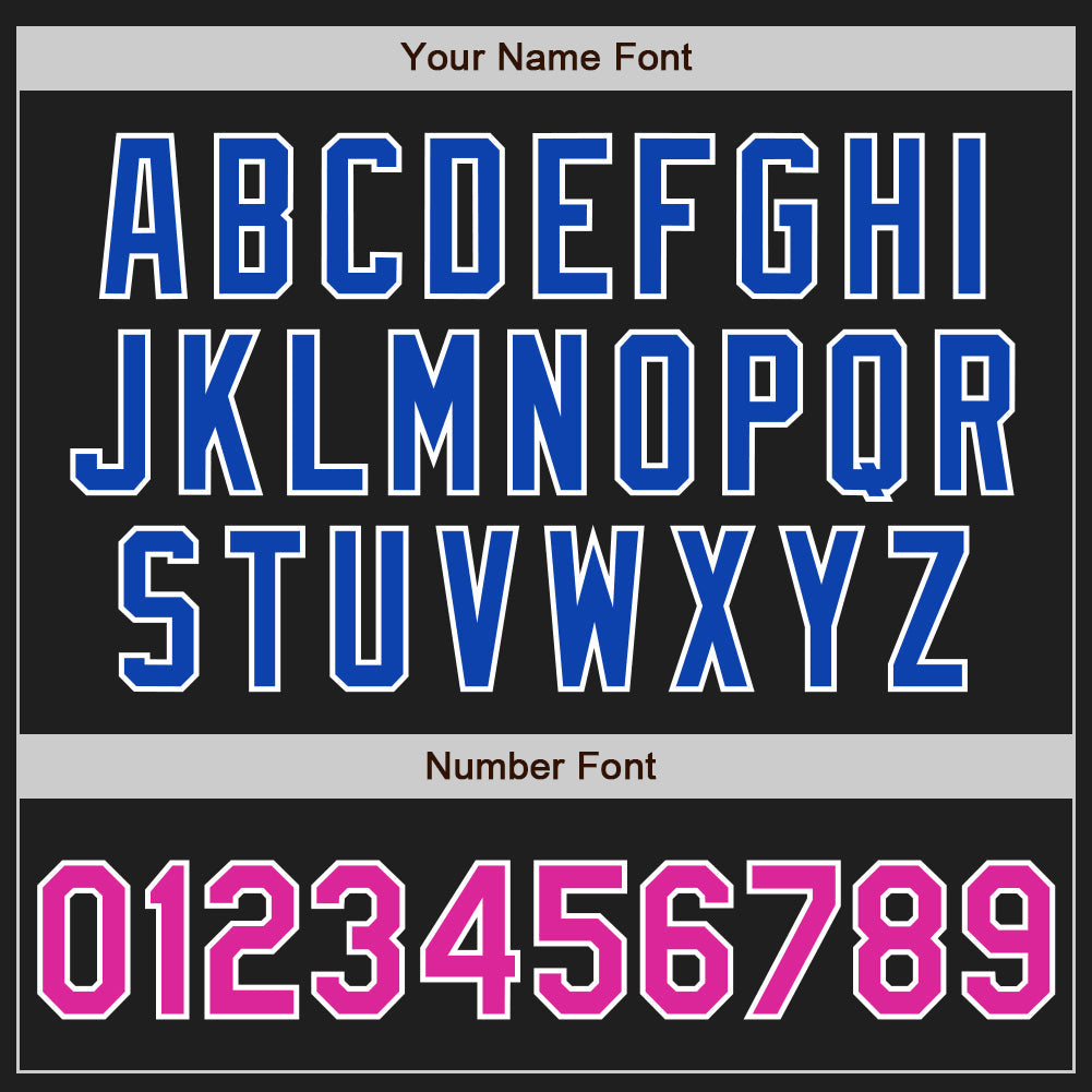 Custom Black Deep Pink Thunder Blue-White Authentic Baseball Jersey baseball jersey product view 5