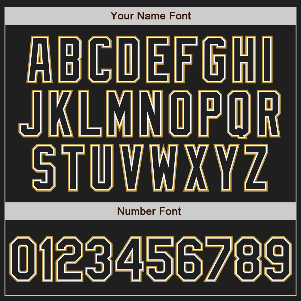 Custom Black White-Old Gold Authentic Baseball Jersey baseball jersey product view 5