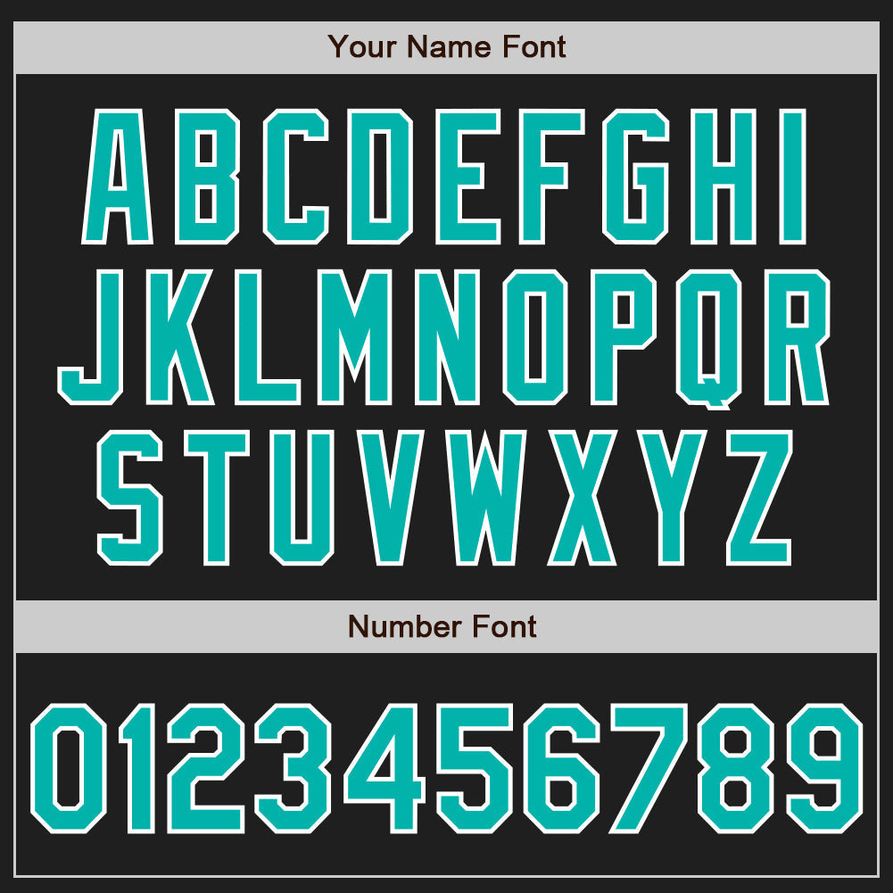 Custom Black Aqua-White Authentic Baseball Jersey baseball jersey product view 5