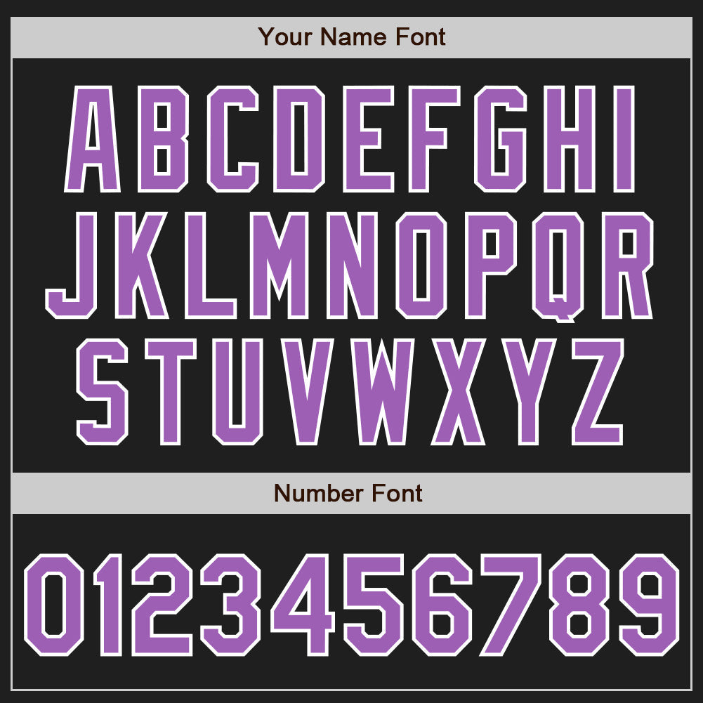 Custom Black Medium Purple-White Authentic Baseball Jersey baseball jersey product view 5