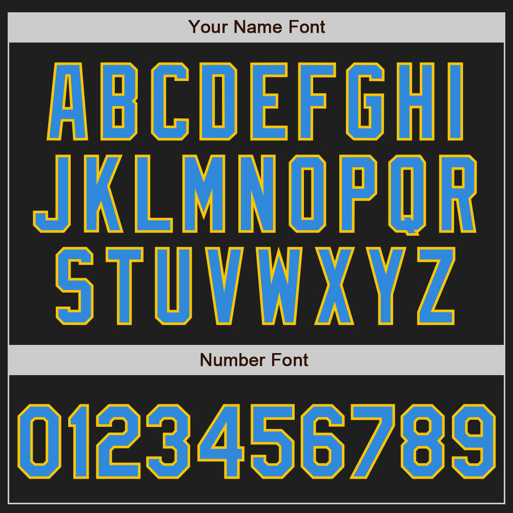 Custom Black Electric Blue-Yellow Authentic Baseball Jersey baseball jersey product view 5