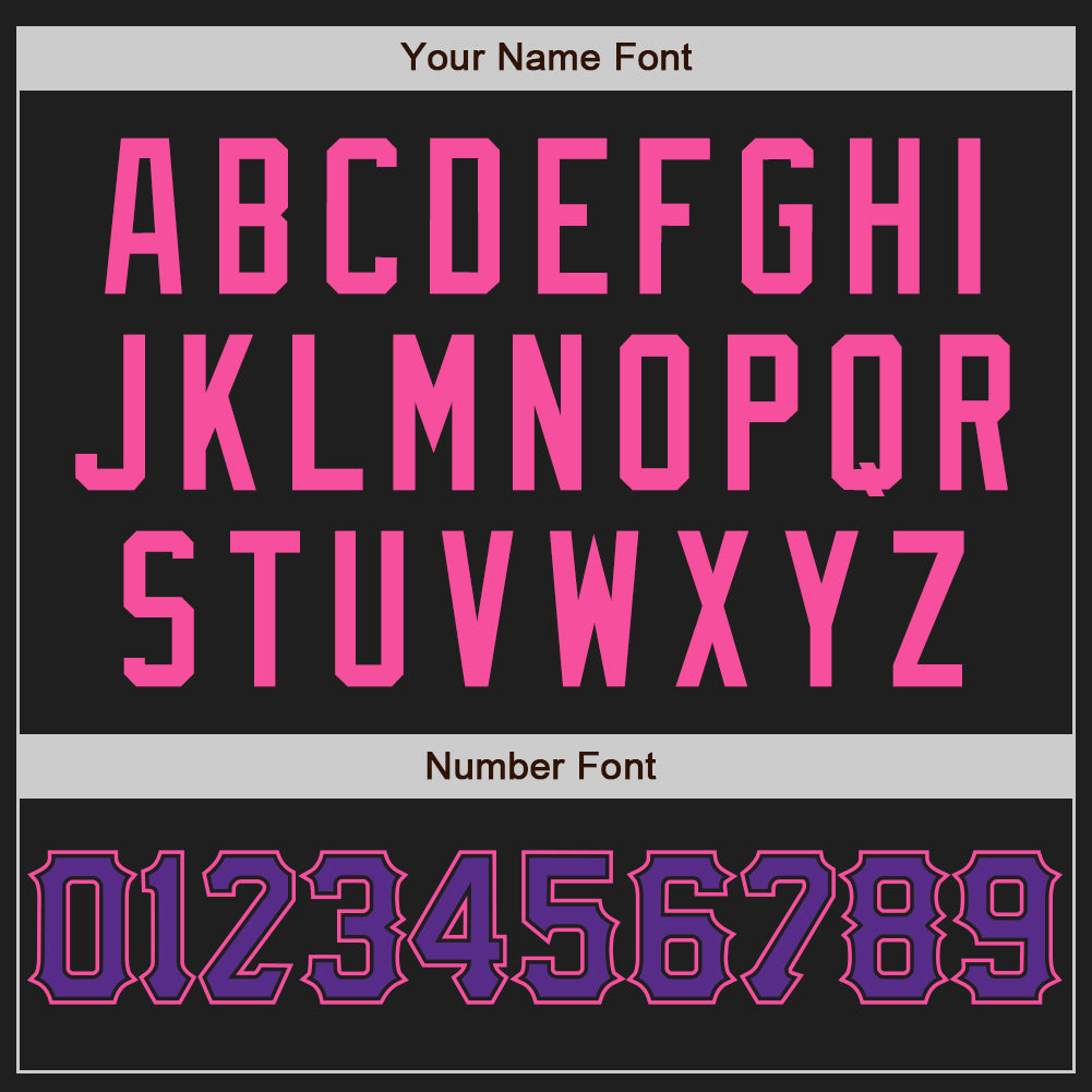 Custom Black Purple-Pink Authentic Baseball Jersey baseball jersey product view 5