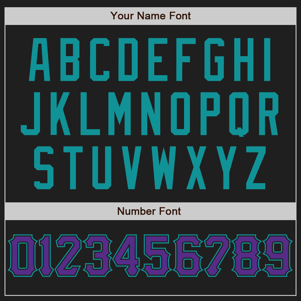 Custom Black Purple-Teal Authentic Baseball Jersey baseball jersey product view 5