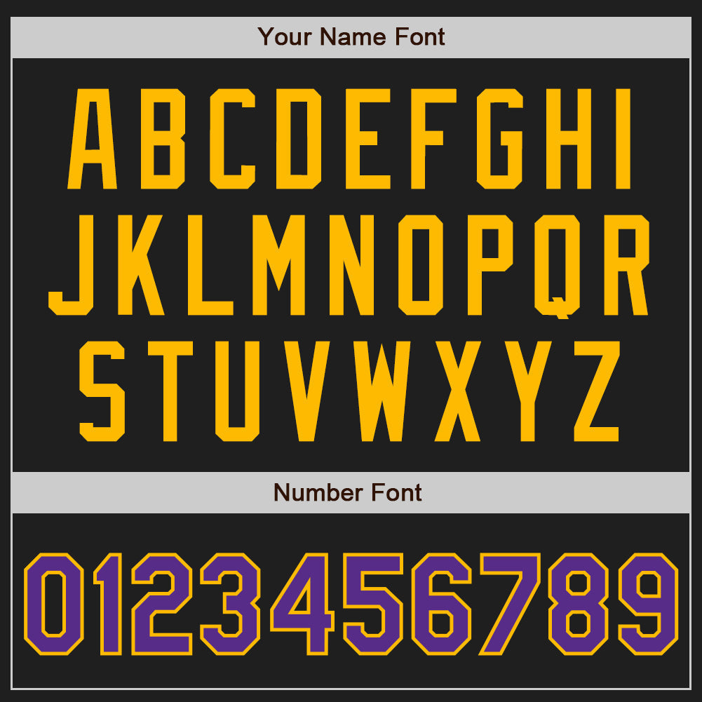 Custom Black Purple-Gold Authentic Baseball Jersey baseball jersey product view 5