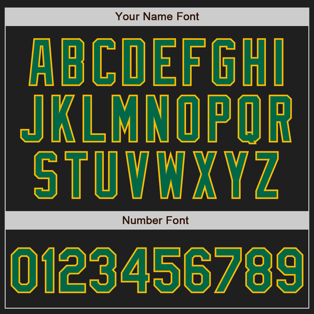 Custom Black Kelly Green-Gold Authentic Baseball Jersey baseball jersey product view 5