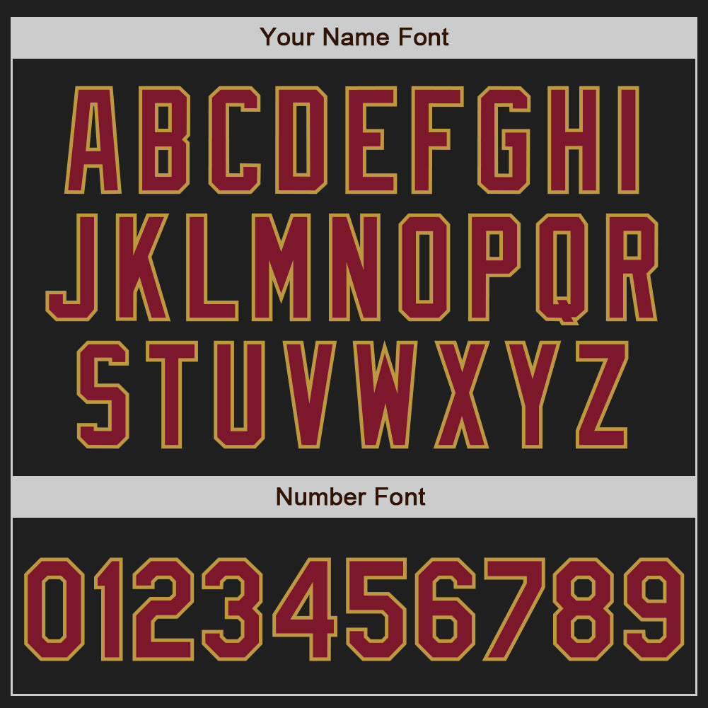 Custom Black Crimson-Old Gold Authentic Baseball Jersey baseball jersey product view 5