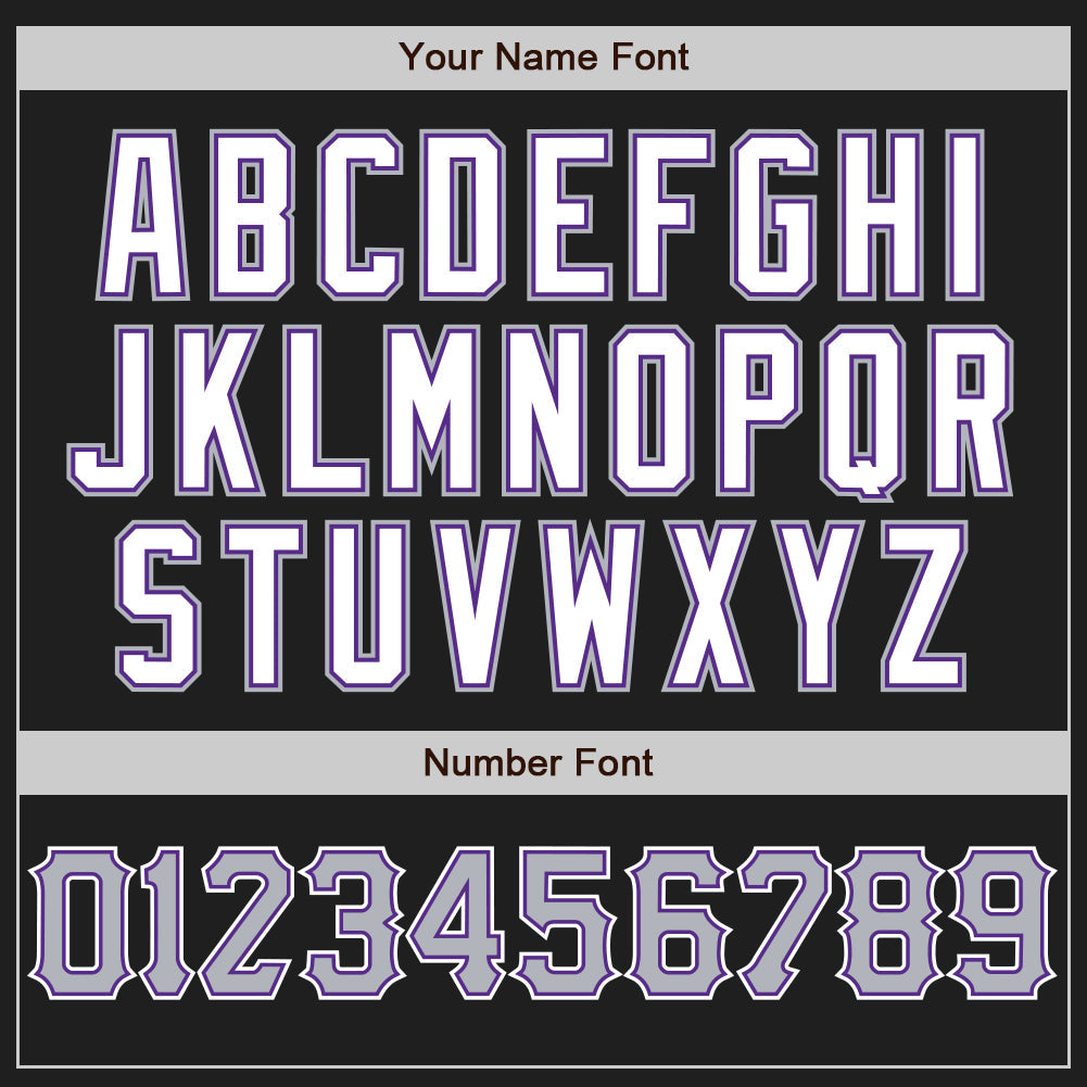 Custom Black Gray Purple-White Authentic Baseball Jersey baseball jersey product view 5