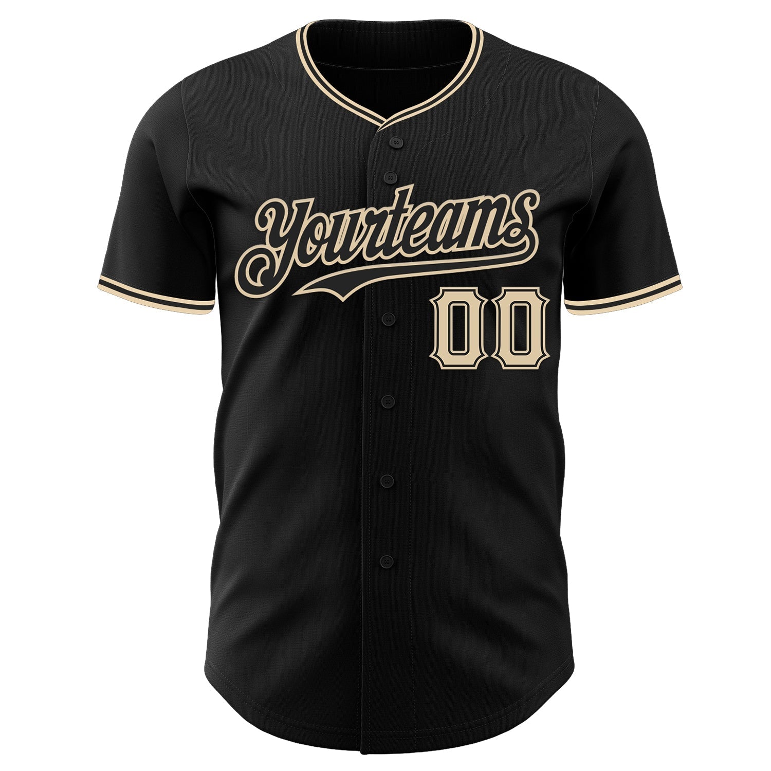 Custom Black City Cream Authentic Baseball Jersey baseball jersey product view 2