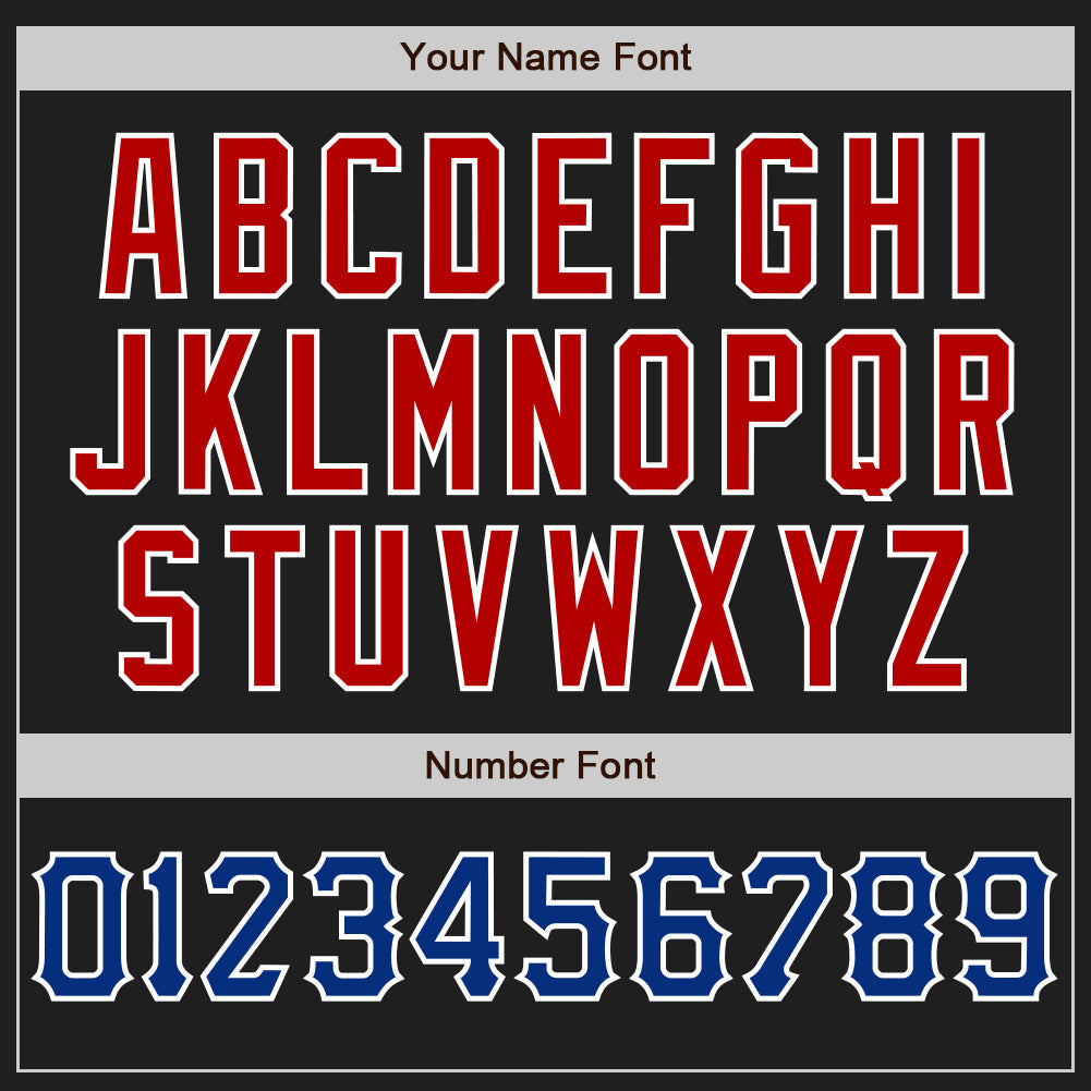 Custom Black Royal Red-White Authentic Baseball Jersey baseball jersey product view 5