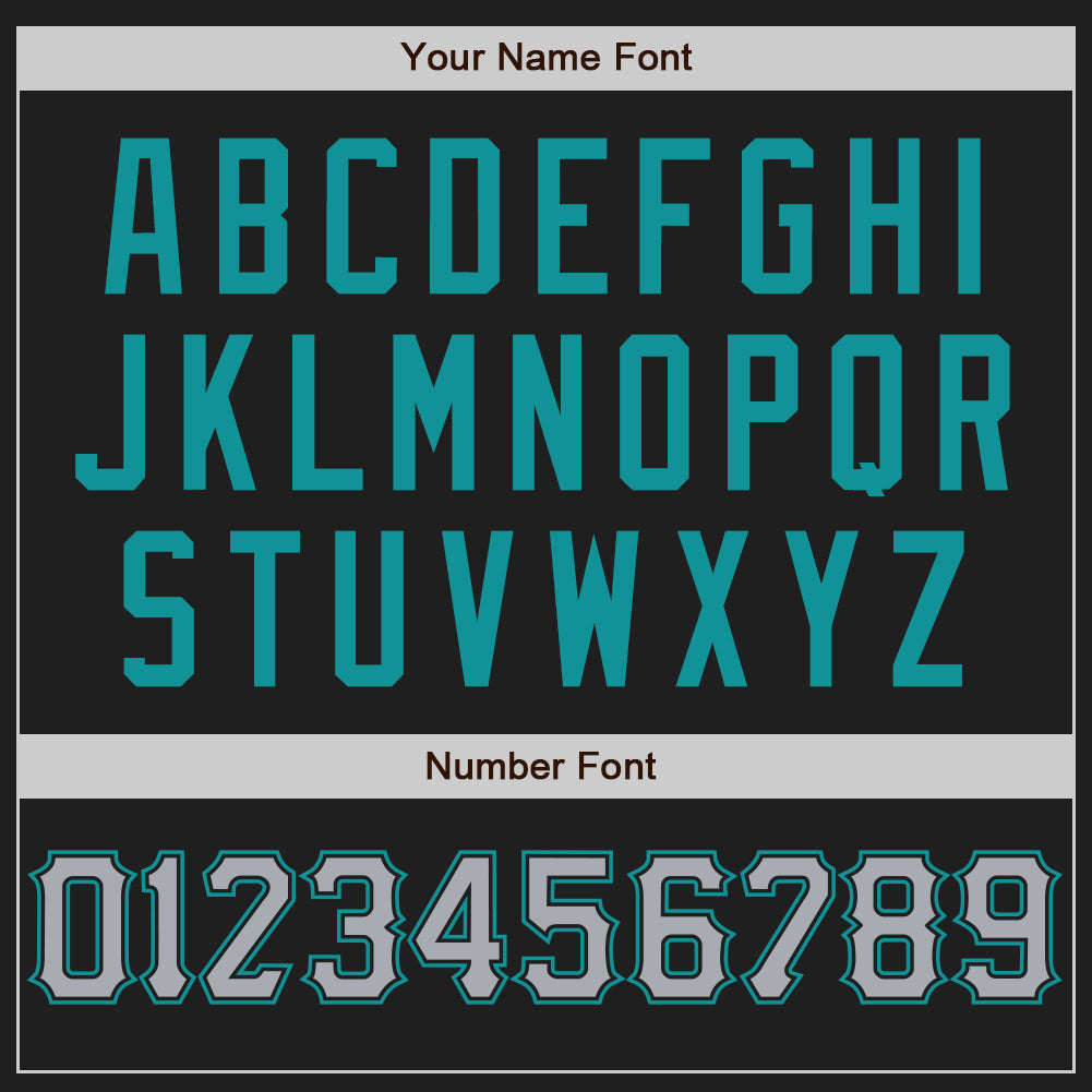 Custom Black Gray-Teal Authentic Baseball Jersey baseball jersey product view 5