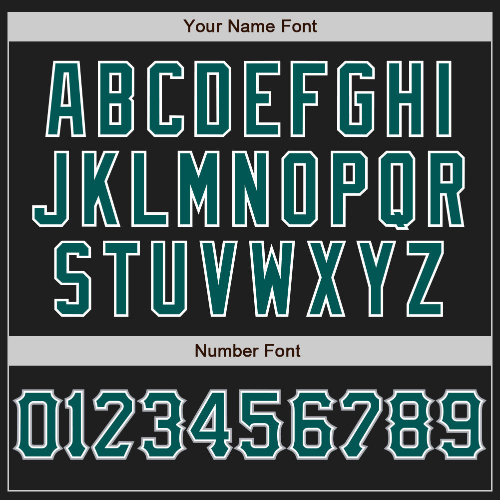 Custom Black Midnight Green Gray-White Authentic Baseball Jersey baseball jersey product view 5