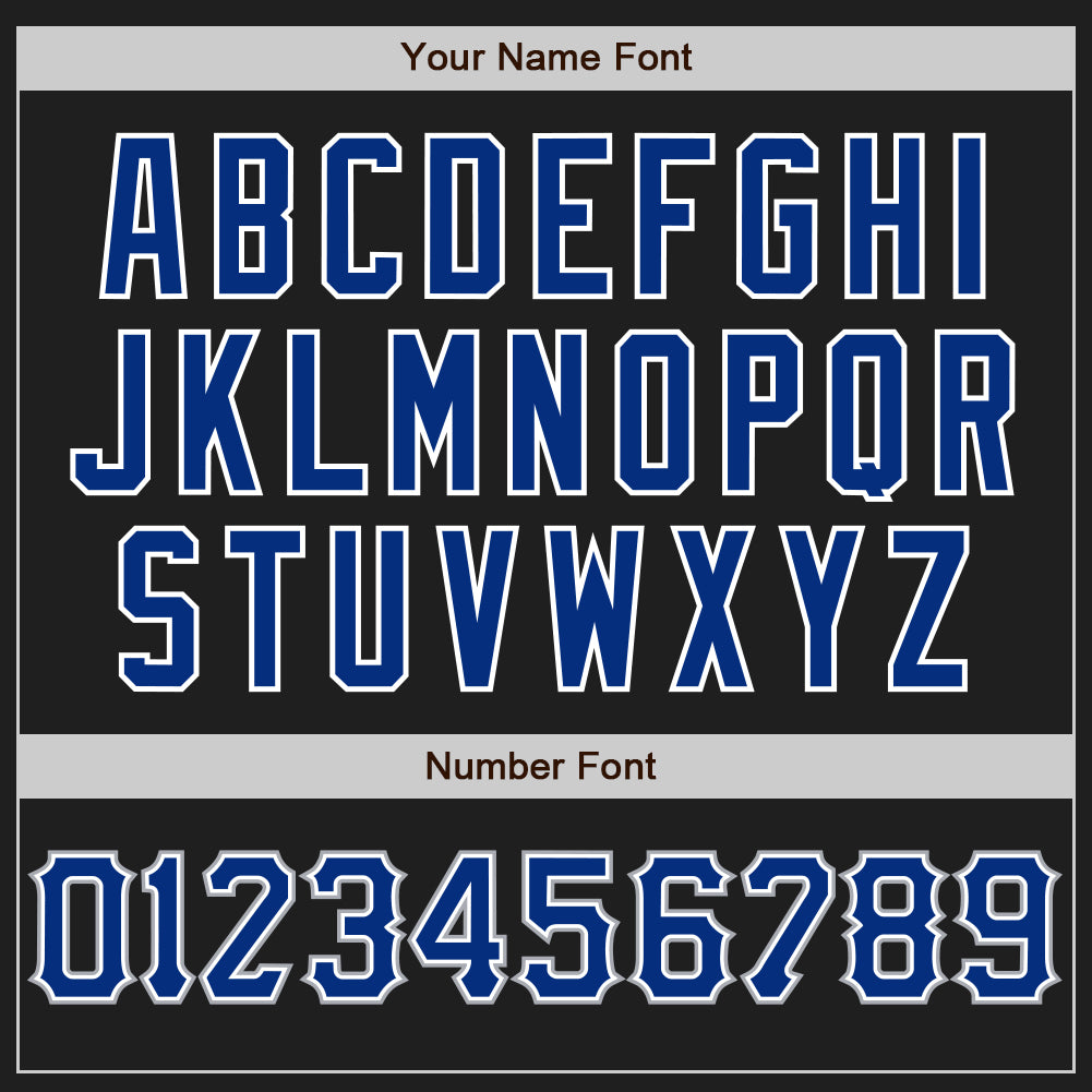 Custom Black Royal Gray-White Authentic Baseball Jersey baseball jersey product view 5
