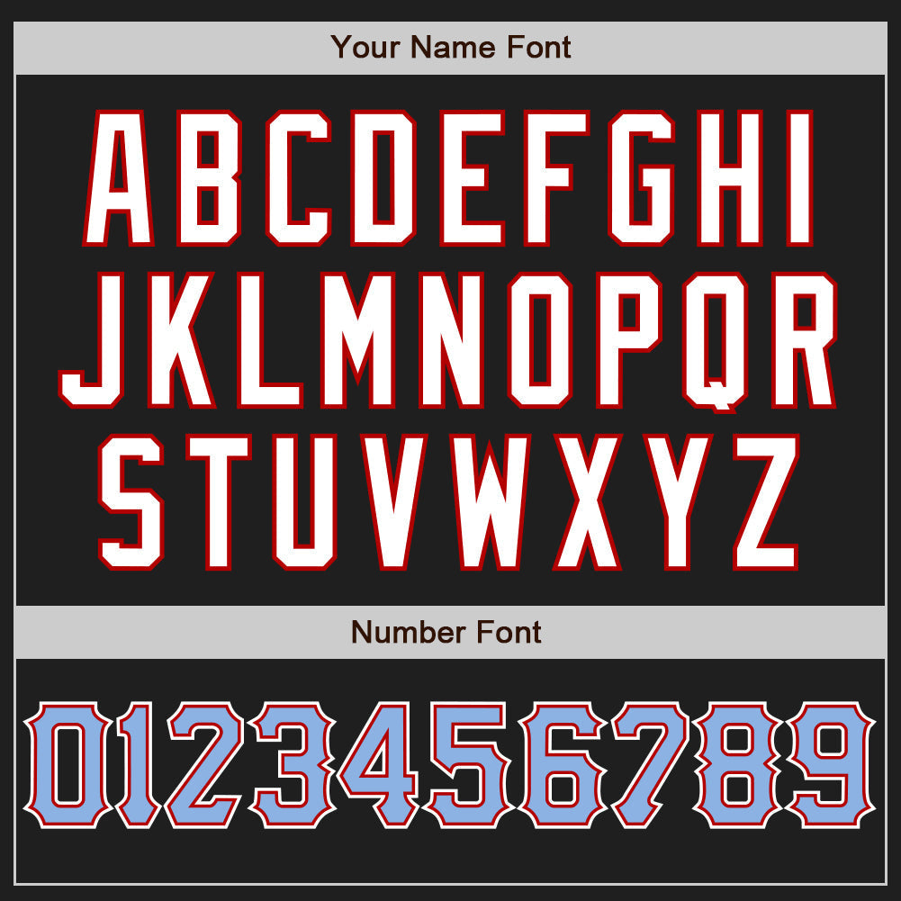 Custom Black Light Blue Red-White Authentic Baseball Jersey baseball jersey product view 5