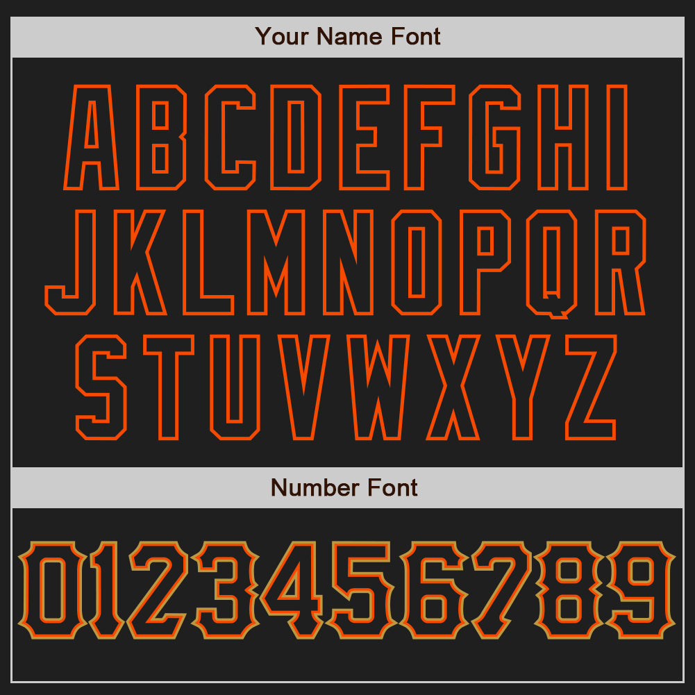 Custom Black Orange-Old Gold Authentic Baseball Jersey baseball jersey product view 5