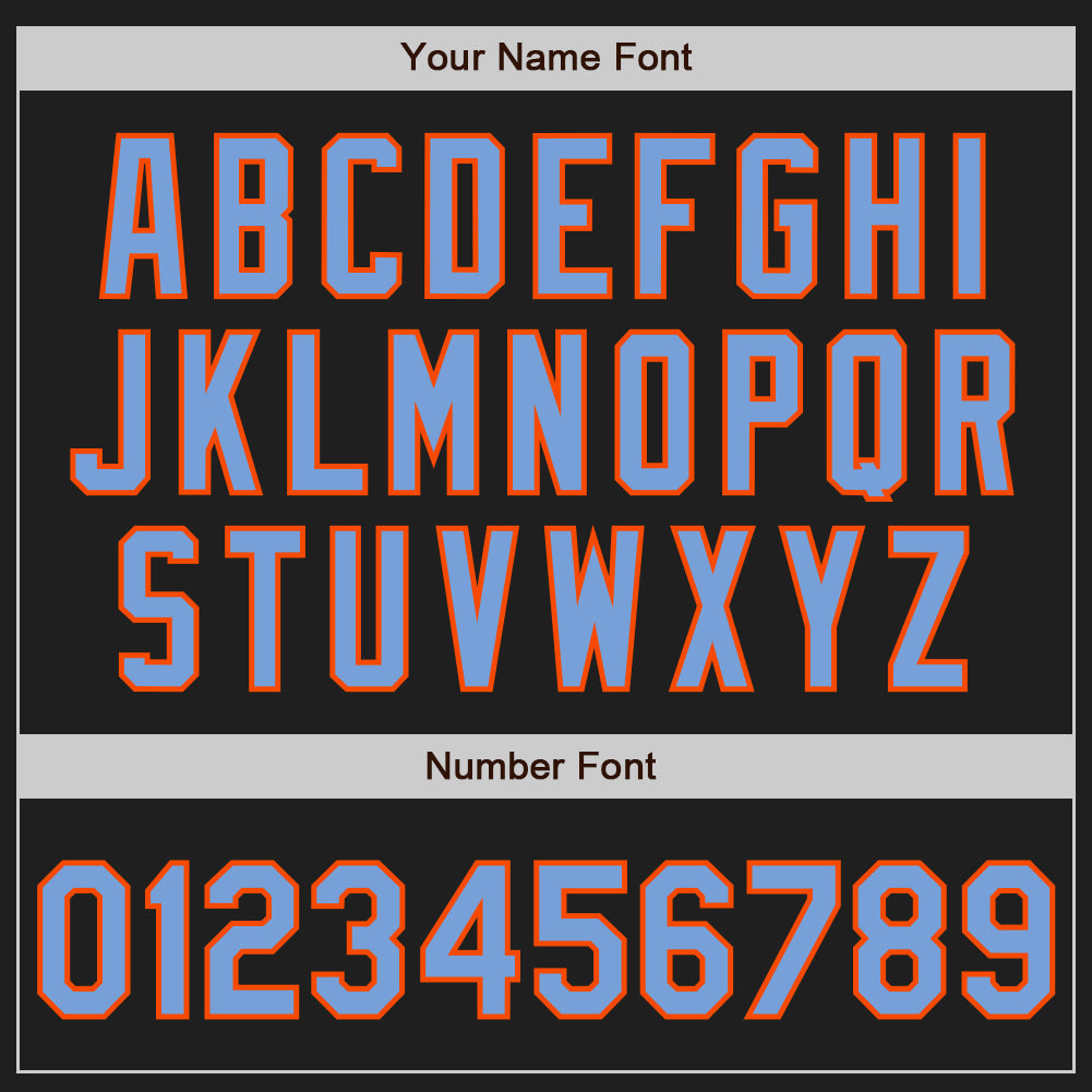 Custom Black Powder Blue-Orange Authentic Baseball Jersey baseball jersey product view 5