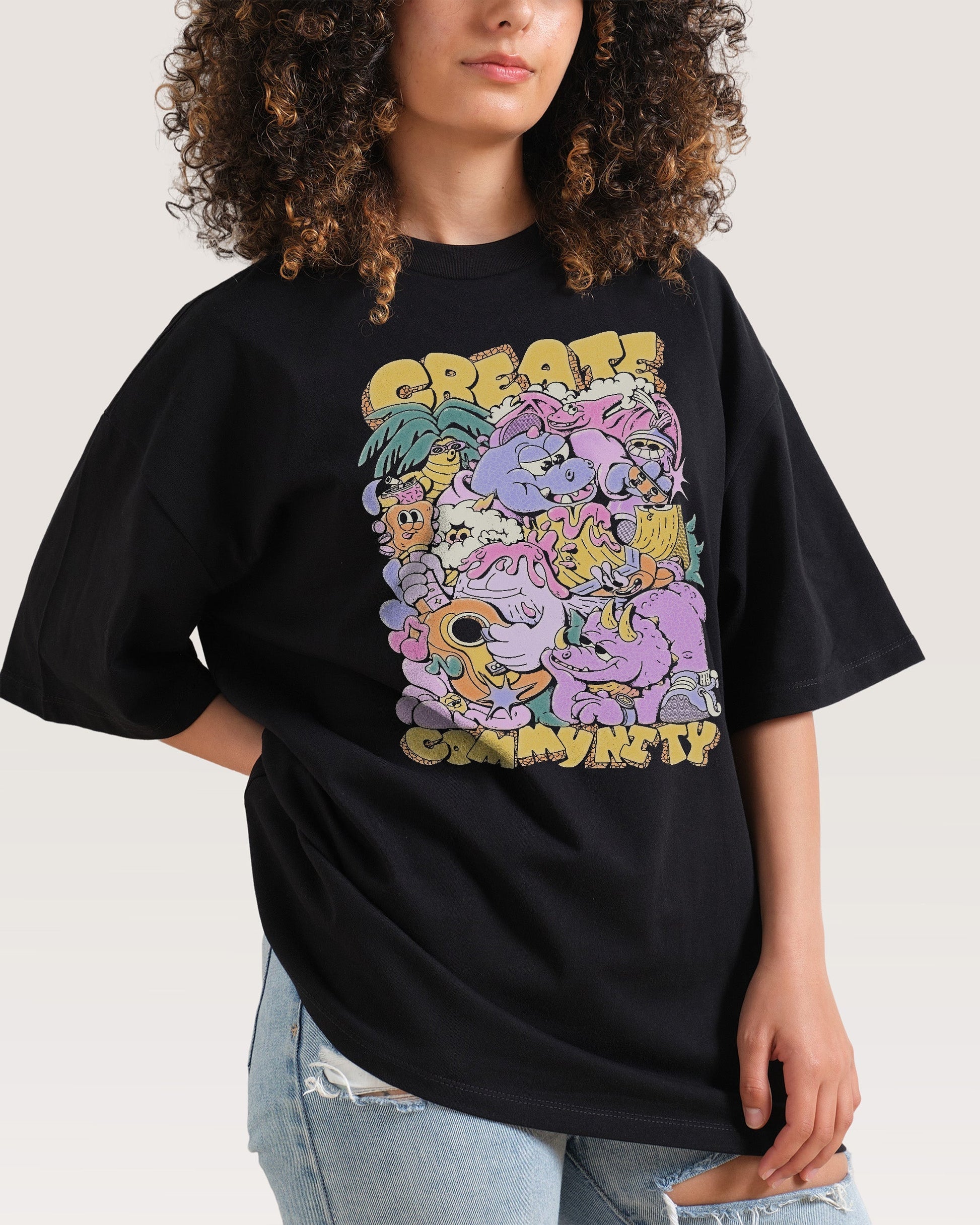 Create Community Oversized Tee Unisex T-shirt, Sweatshirt, Hoodie, Long Sleeve Tee - T-Shirt, Sweatshirt, Hoodie