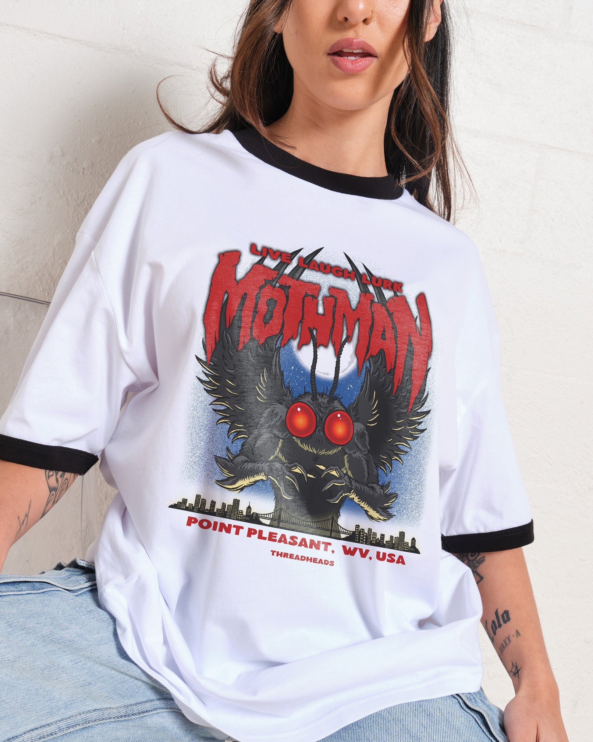 Mothman - Live Laugh Lurk T-Shirt Unisex T-shirt, Sweatshirt, Hoodie, Long Sleeve Tee - T-Shirt, Sweatshirt, Hoodie