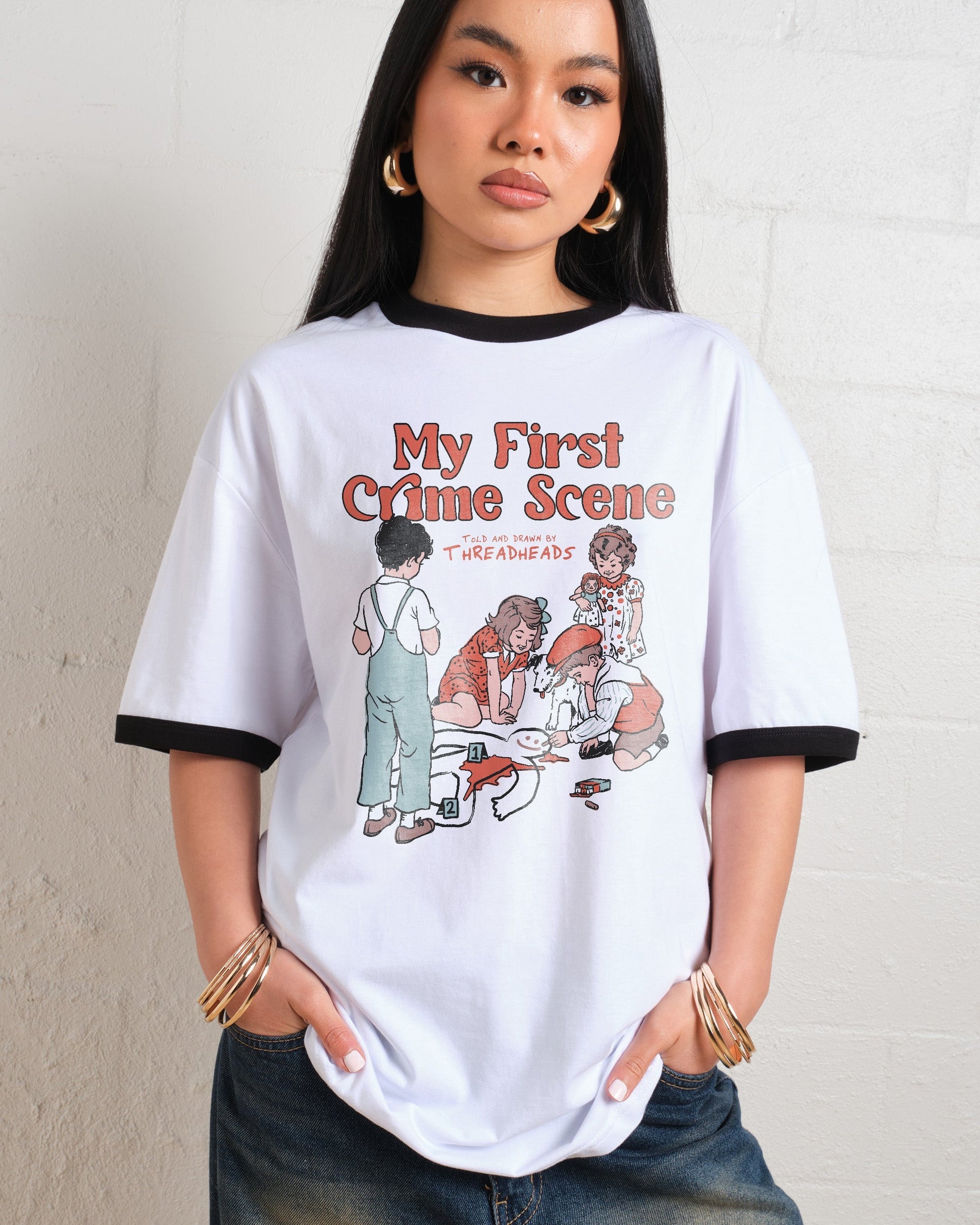 My First Crime Scene T-Shirt Unisex T-shirt, Sweatshirt, Hoodie, Long Sleeve Tee - T-Shirt, Sweatshirt, Hoodie