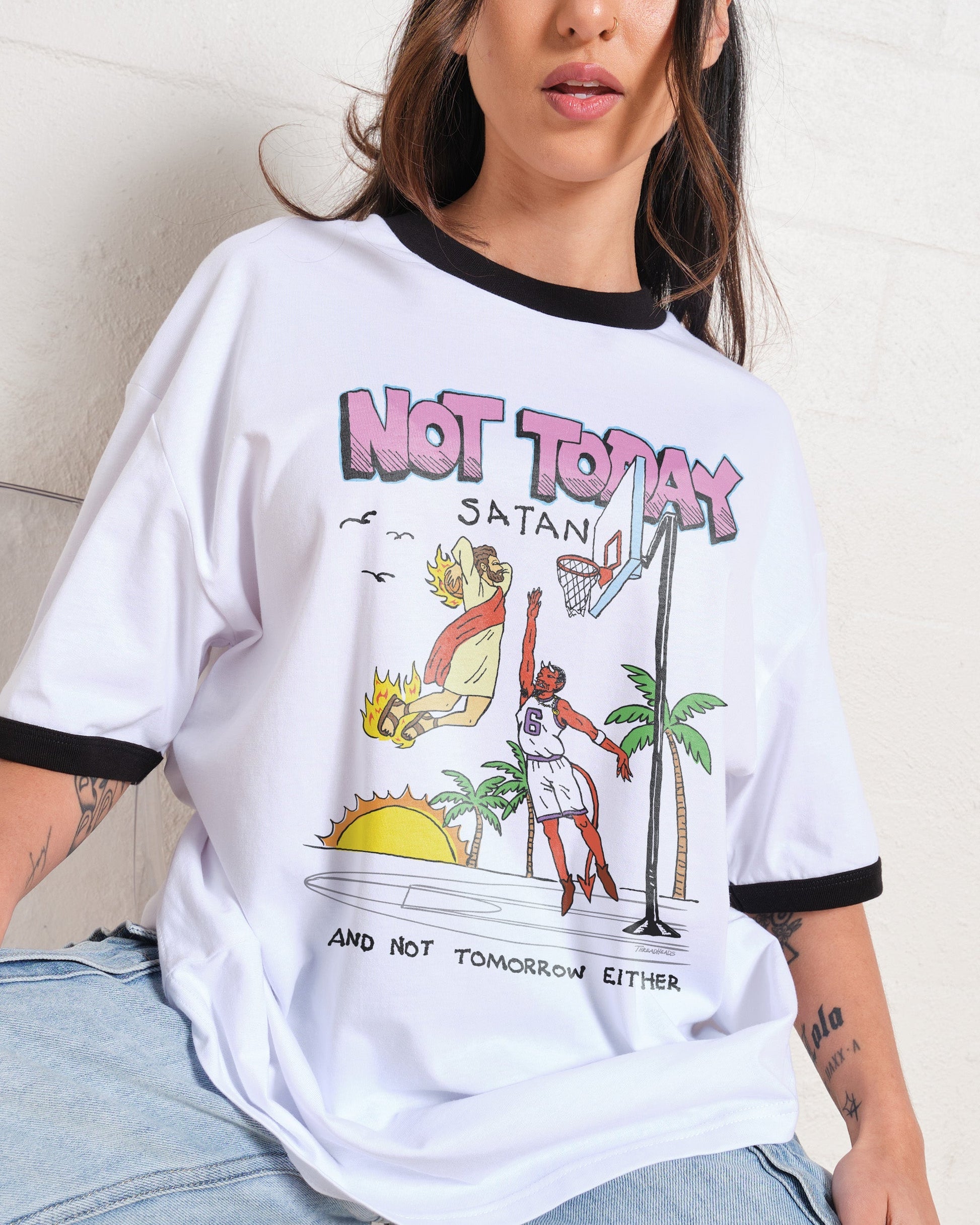 Not Today Satan T-Shirt Unisex T-shirt, Sweatshirt, Hoodie, Long Sleeve Tee - T-Shirt, Sweatshirt, Hoodie