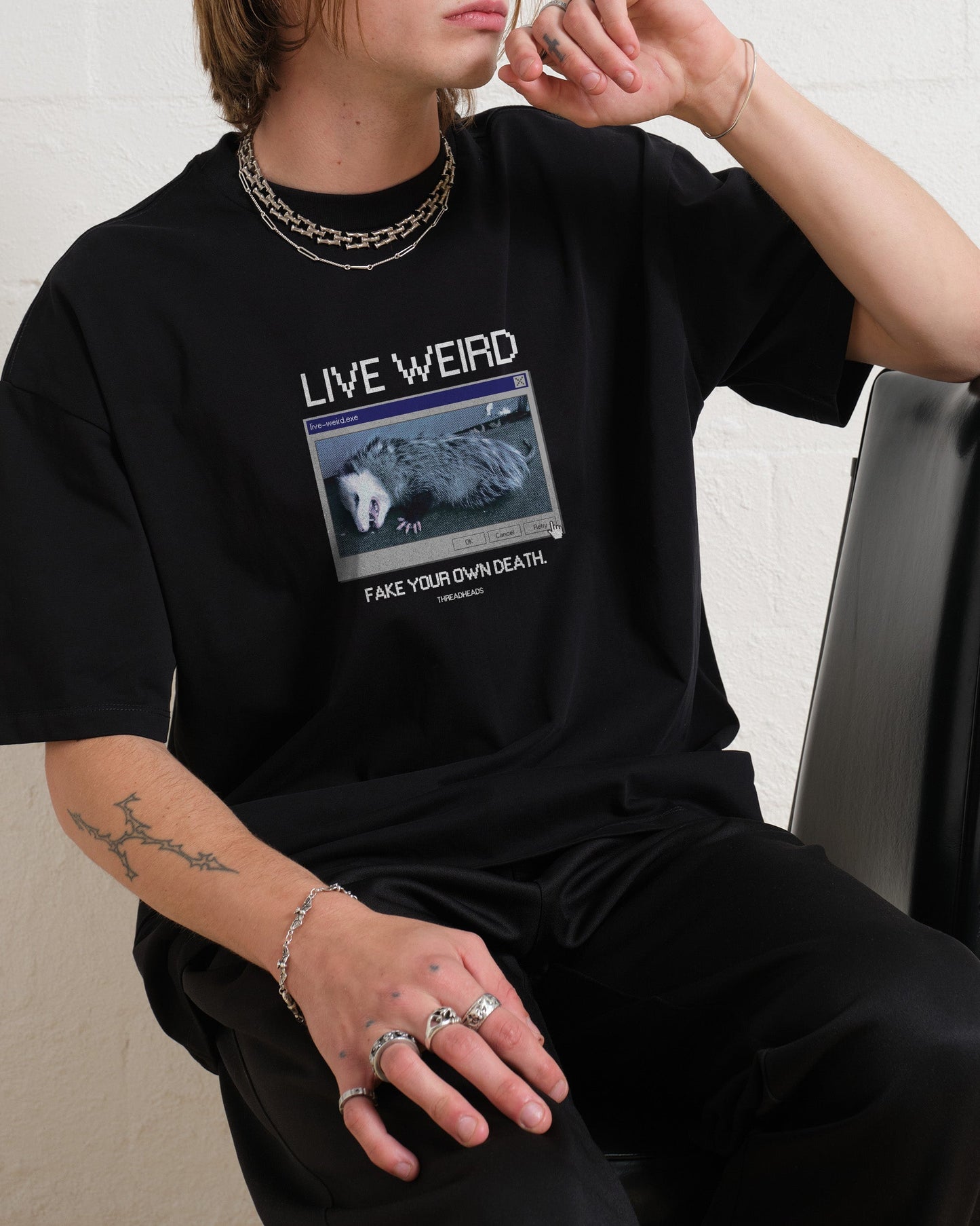 Live Weird, Fake Your Own Death Oversized Tee Unisex T-shirt, Sweatshirt, Hoodie, Long Sleeve Tee - T-Shirt, Sweatshirt, Hoodie