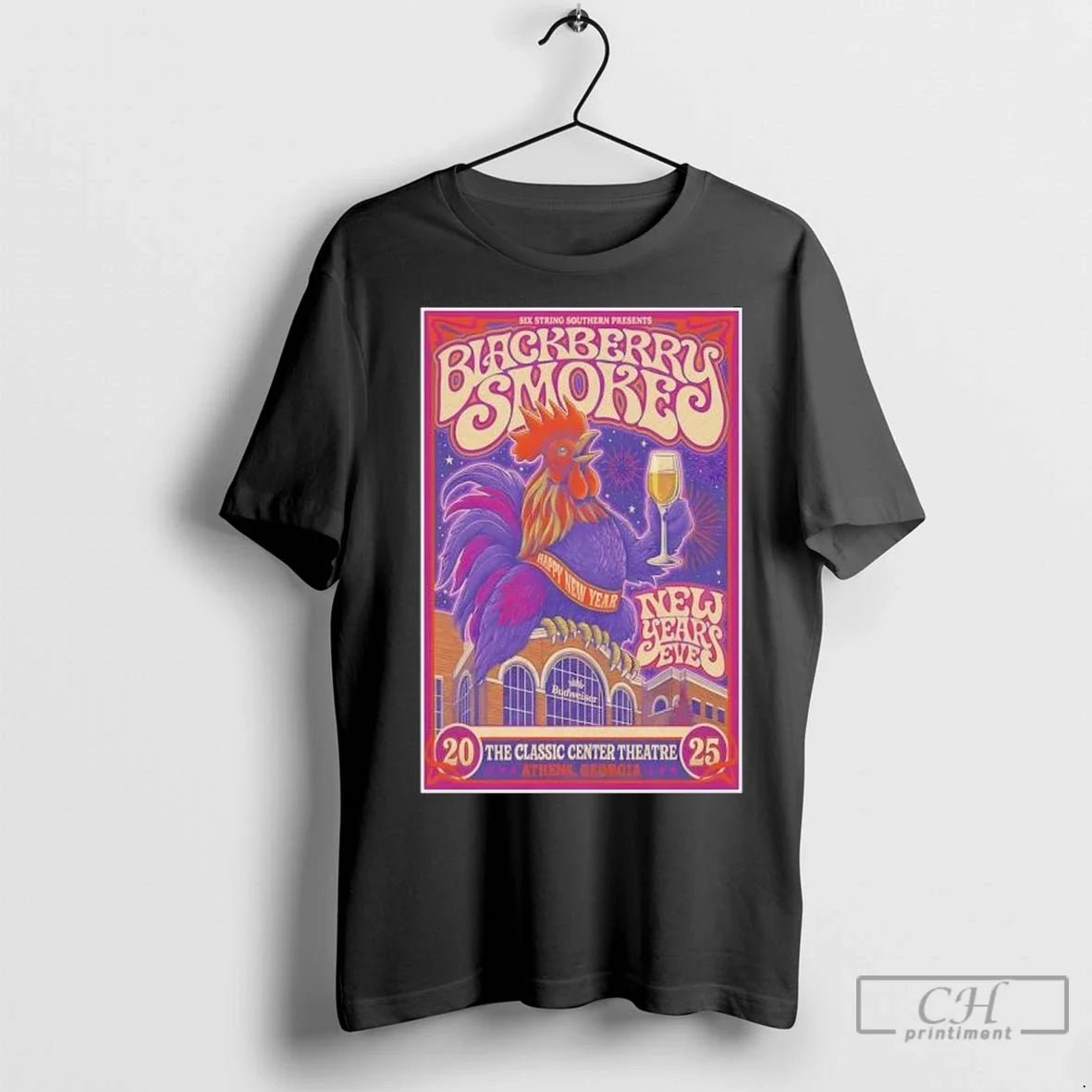 Blackberry Smoke Athens Ga December 31 2025 New Years Eve T Shirts Unisex T-shirt, Sweatshirt, Hoodie, Long Sleeve Tee - T-Shirt, Sweatshirt, Hoodie