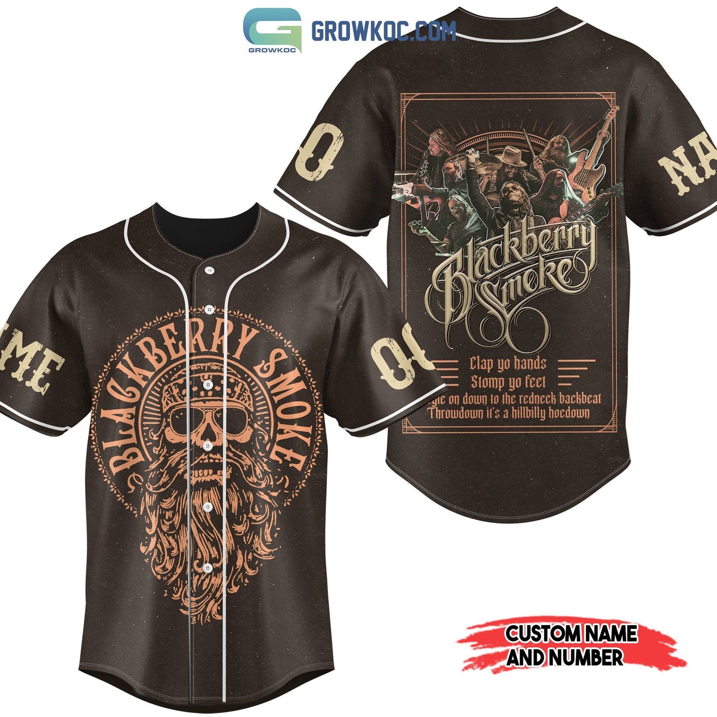 Blackberry Smoke Clap Yo Hands Stomp Yo Feet Personalized Baseball Jersey baseball jersey product view 1