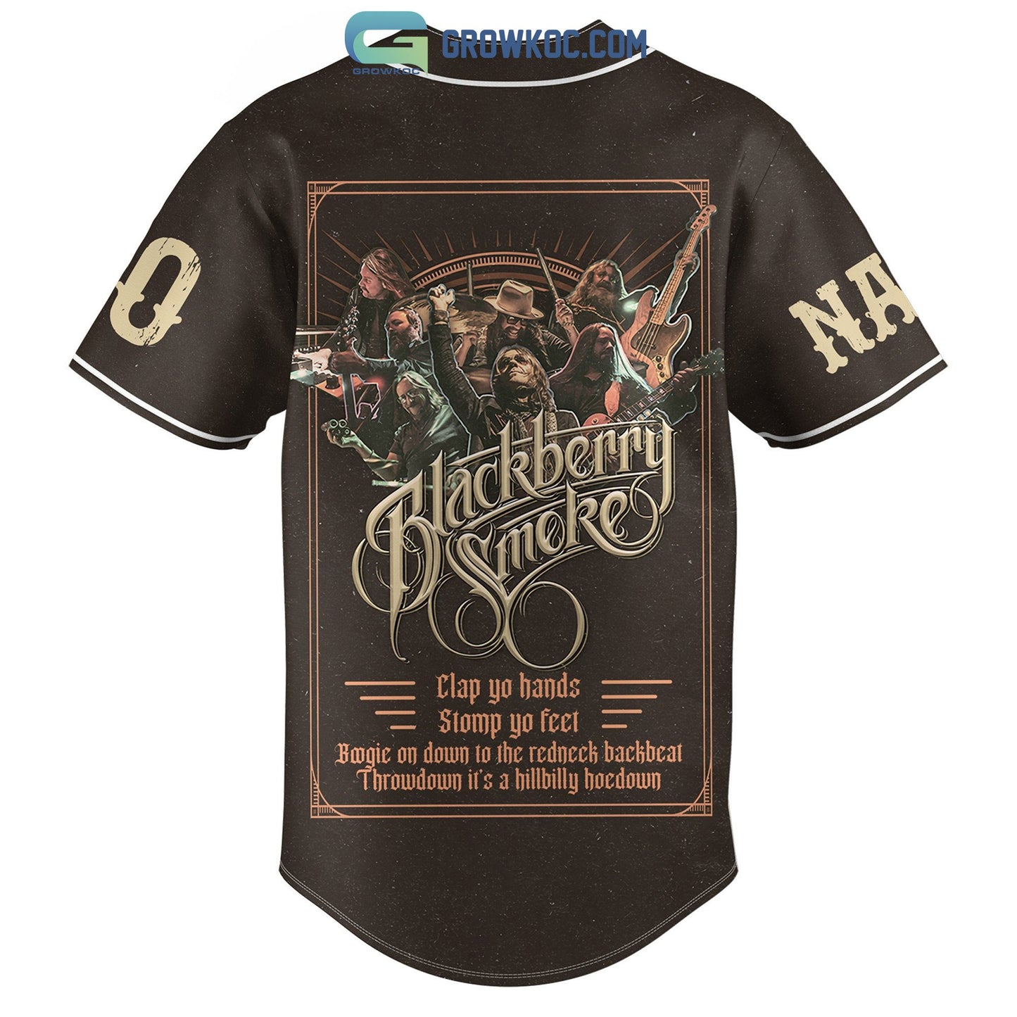 Blackberry Smoke Clap Yo Hands Stomp Yo Feet Personalized Baseball Jersey baseball jersey product view 2